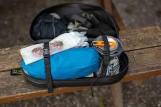 Adventure pod open with belongings