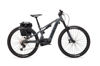Electric bike with black pannier bag