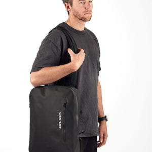 QuickLock Urban Backpack on shoulder