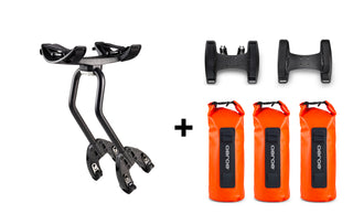 Rack, 2x cradles, 3x orange dry bags