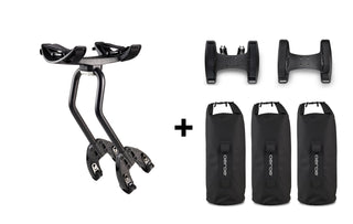 Spider rear rack, 2 cradles, 3 dry bags